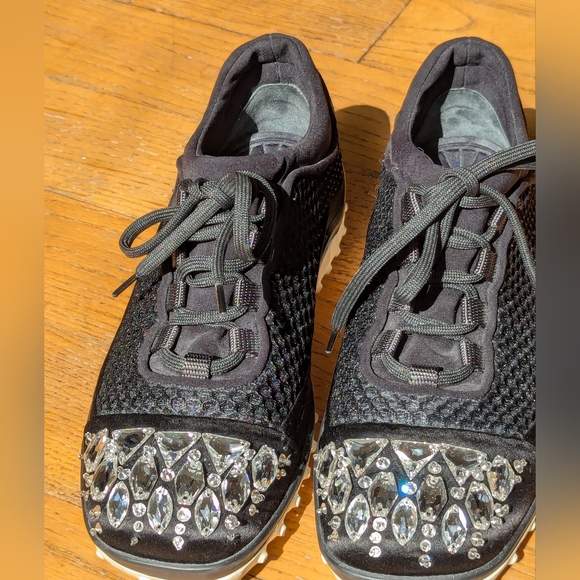 Miu Miu Crystal Embroidery Sneaker 36 - Picture 2 of 9